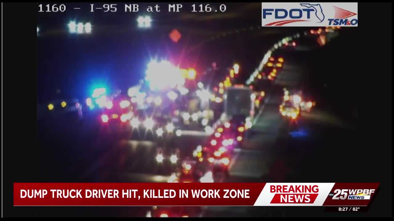 Worker killed by construction vehicle in work zone in Port St. Lucie overnight