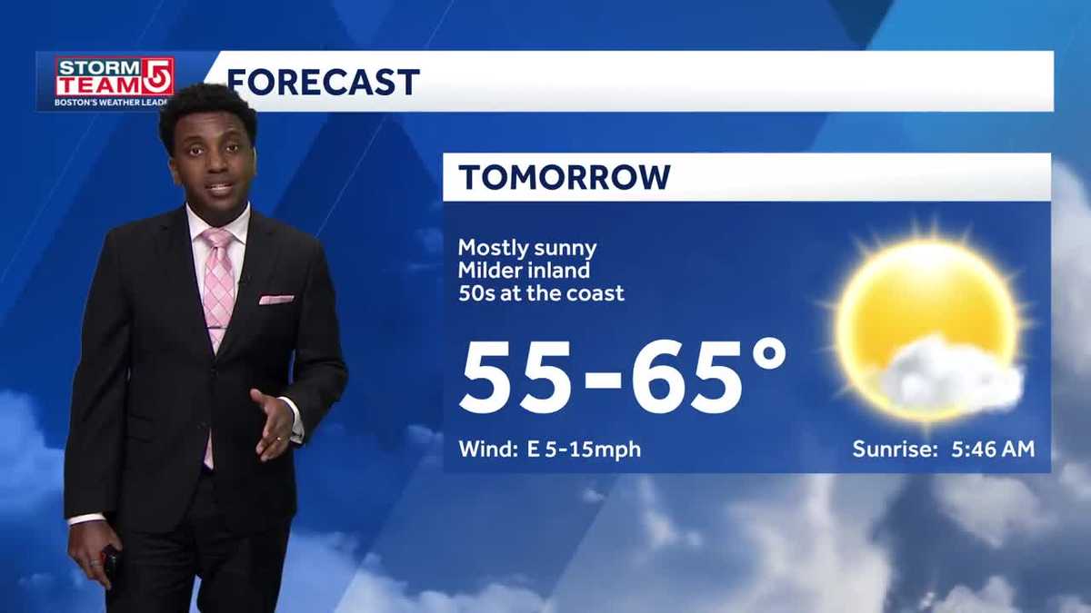 Video: Cooler along the coast with sunshine Monday
