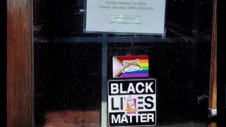 Black-owned business vandalized with Proud Boys symbol