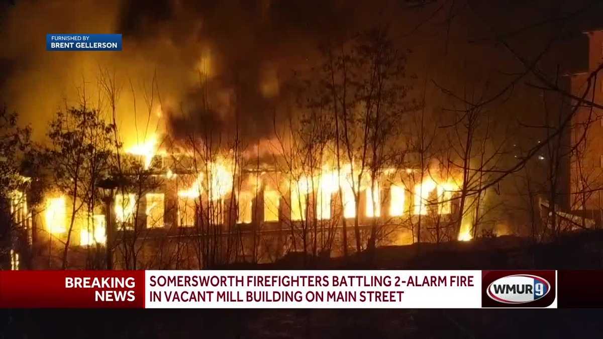 2-alarm fire burns vacant mill building in Somersworth