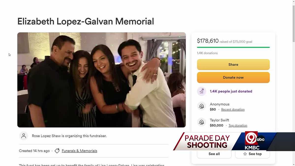 Taylor Swift donates to woman killed at Kansas City Chiefs parade