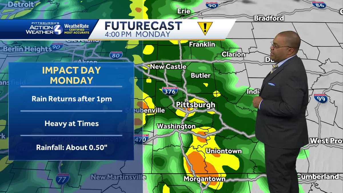 Rain showers to persist Monday afternoon, leading to second Impact Day