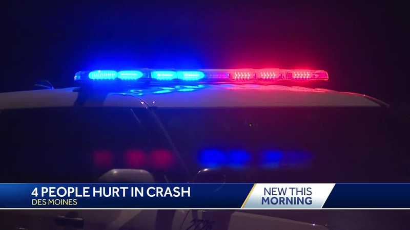 Four injured in head-on crash in Des Moines; alcohol, excessive speed may have been a factor