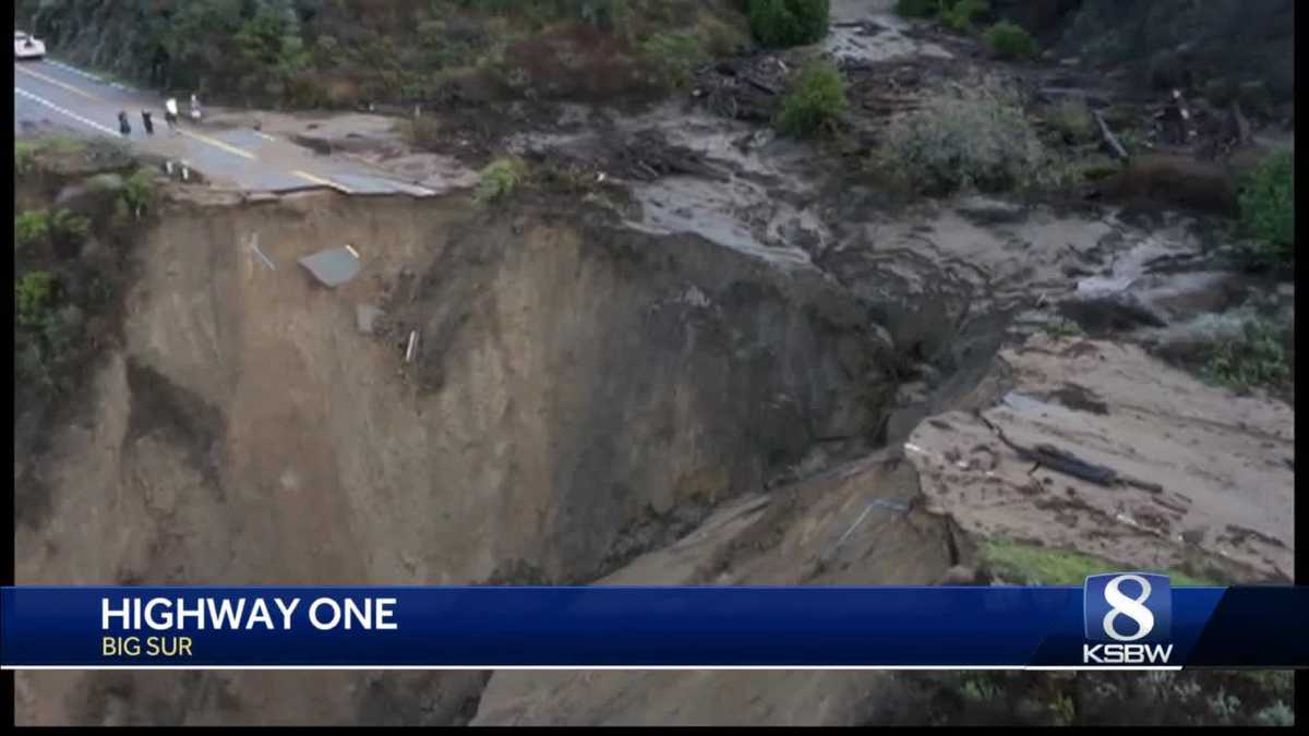 Landslide takes out significant portion of Highway 1 near Big Sur