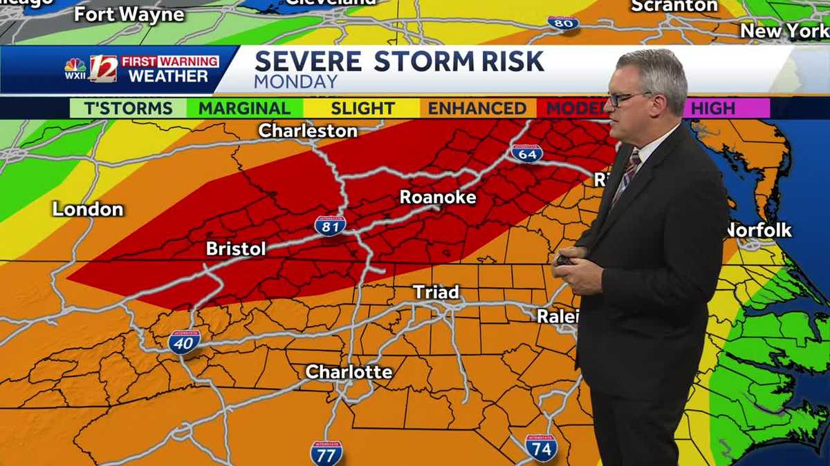 WATCH: Severe weather outbreak in the Carolinas Monday