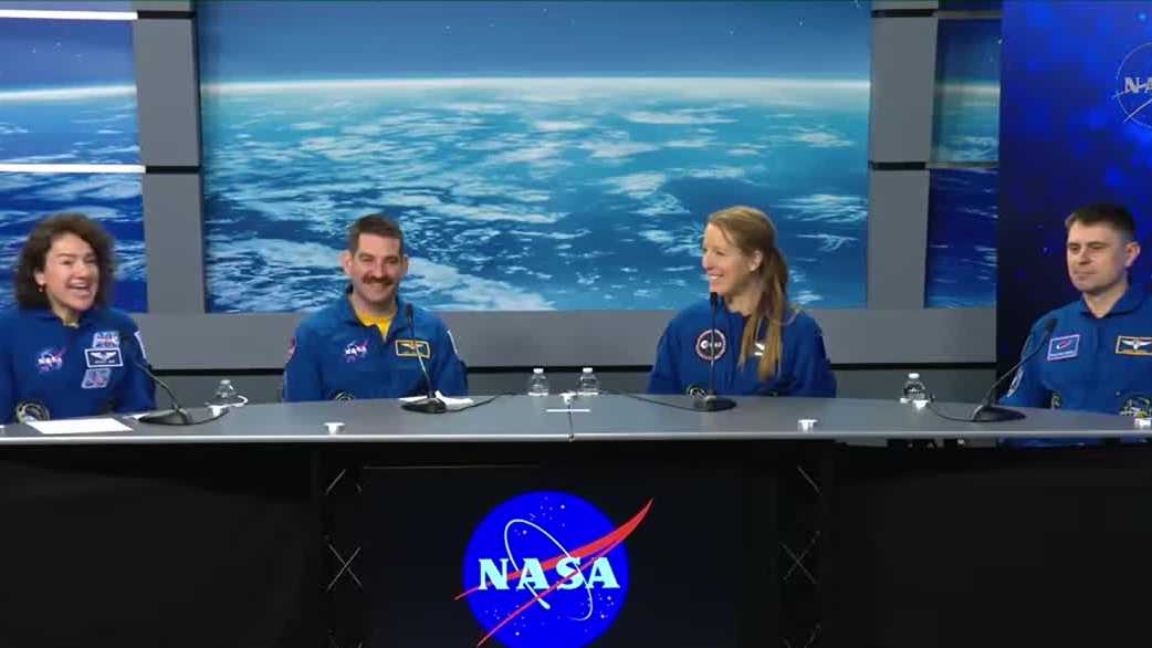 Maine astronaut and entire Crew-12 address public ahead of next month's scheduled launch