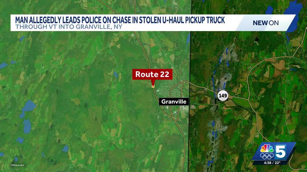 Colorado man crashes stolen U-Haul truck following chase through Vermont, New York
