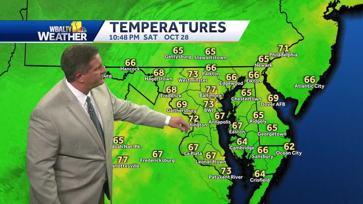 Slight chance of rain on Sunday as cold front approaches