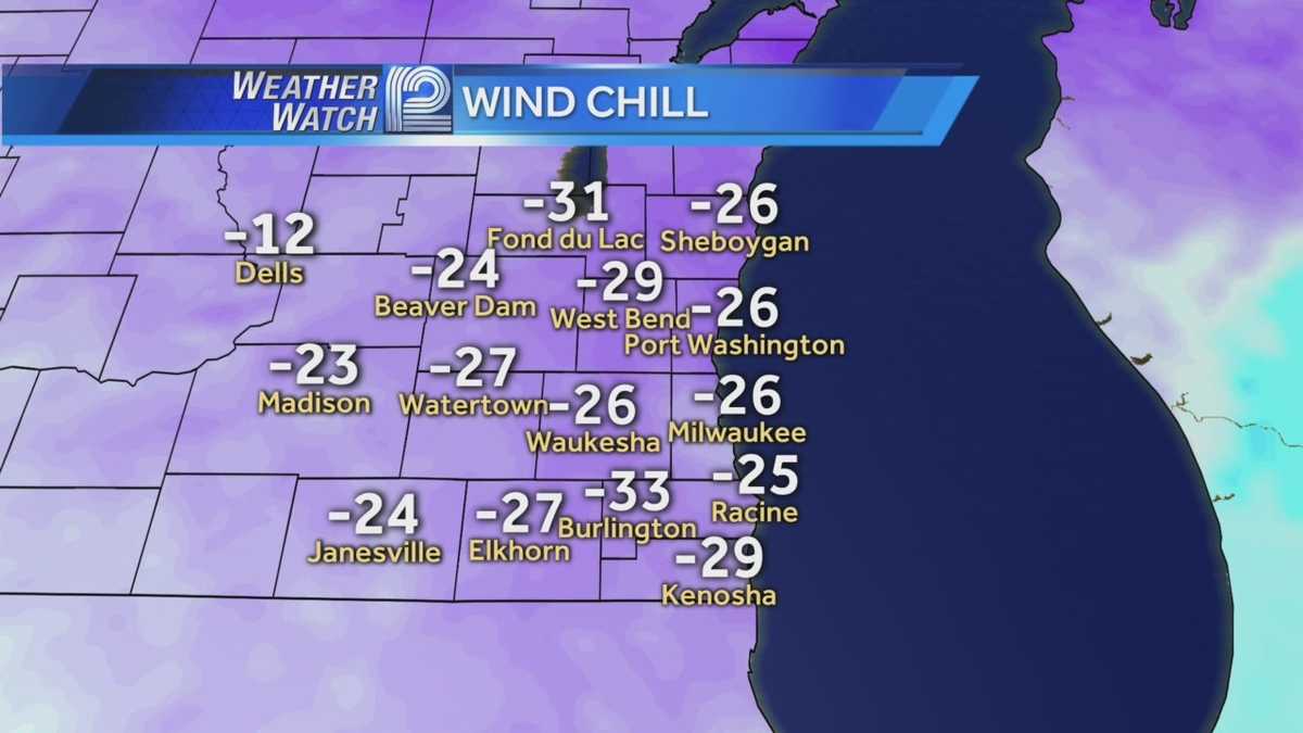 Wind chills stay below zero