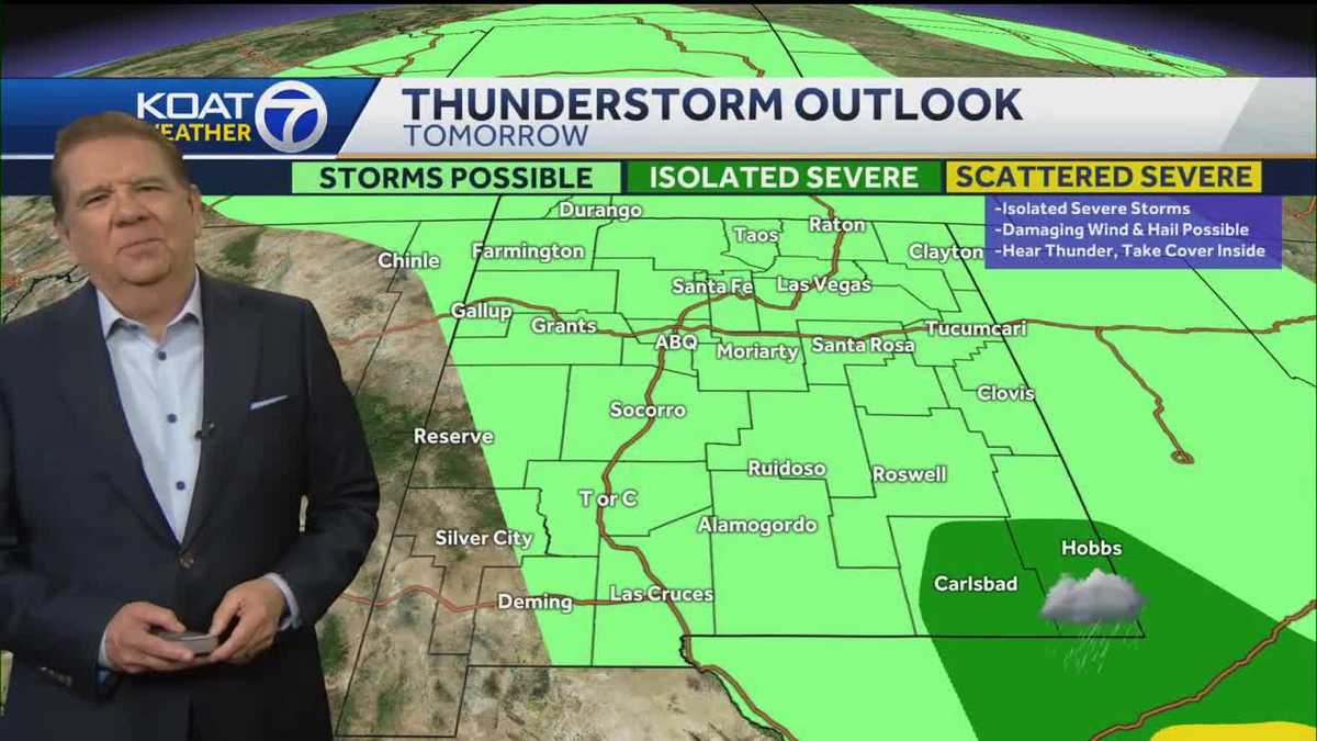New Mexico forecast: Isolated severe storms with warm trend