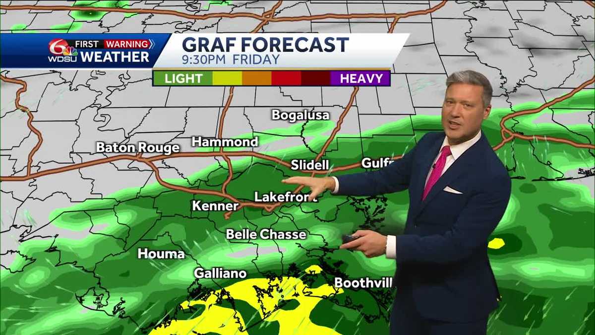 New Orleans weather forecast high temps rain chances Friday
