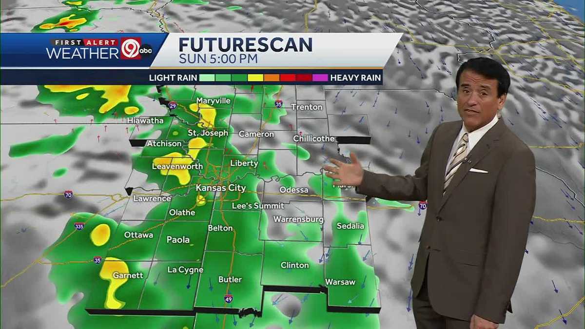 Spotty rain showers possible for Sunday PM hours