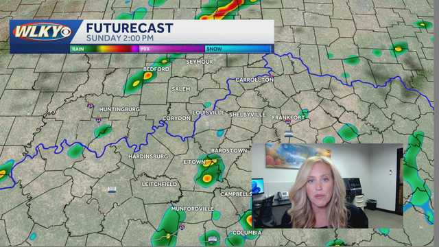 Sunday: breezy with some showers and storms possible