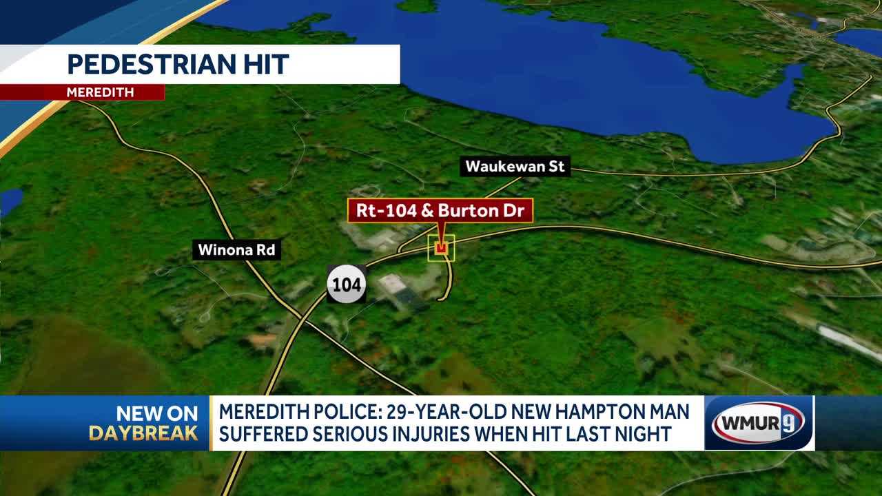 New Hampton New Hampshire man hit by car in Meredith