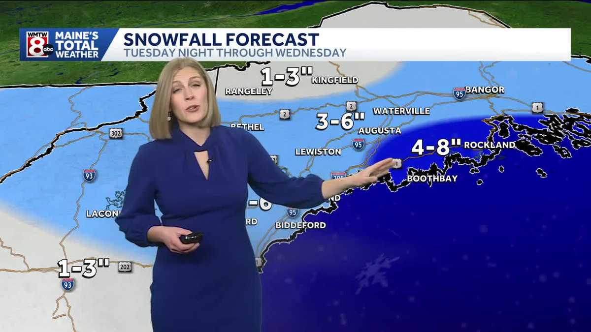 Winds ease tonight, snow arrives late Tuesday