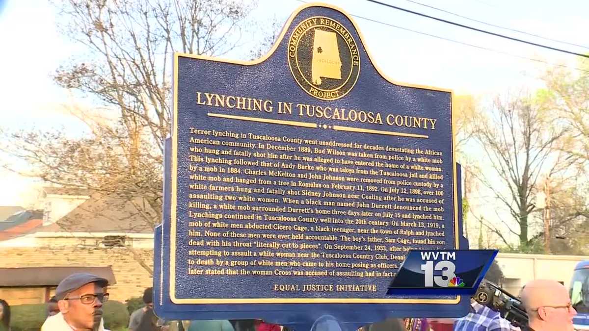 Equal Justice Initiative unveils 'Lynching in Tuscaloosa County ...