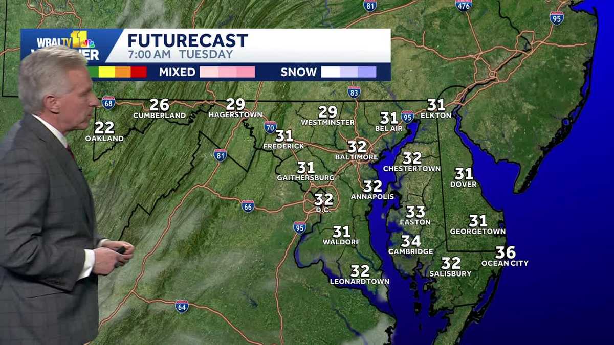 Temperatures warm slightly on Tuesday, peaking in 70s on Opening Day