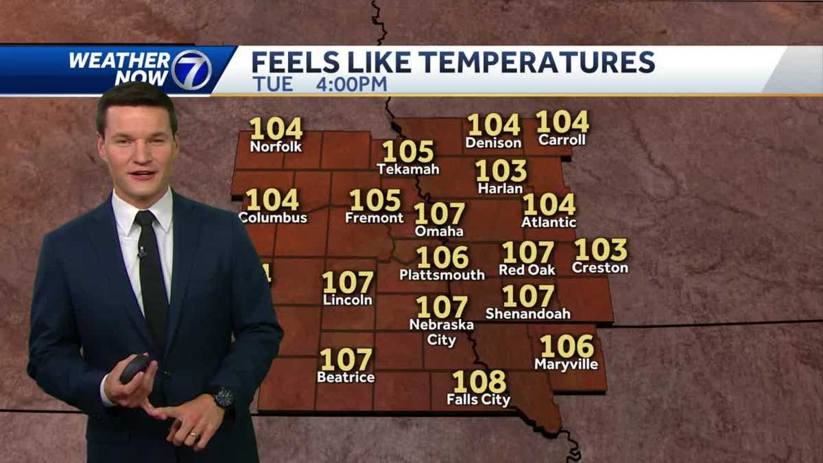 Heat Advisory Tuesday, isolated storms late