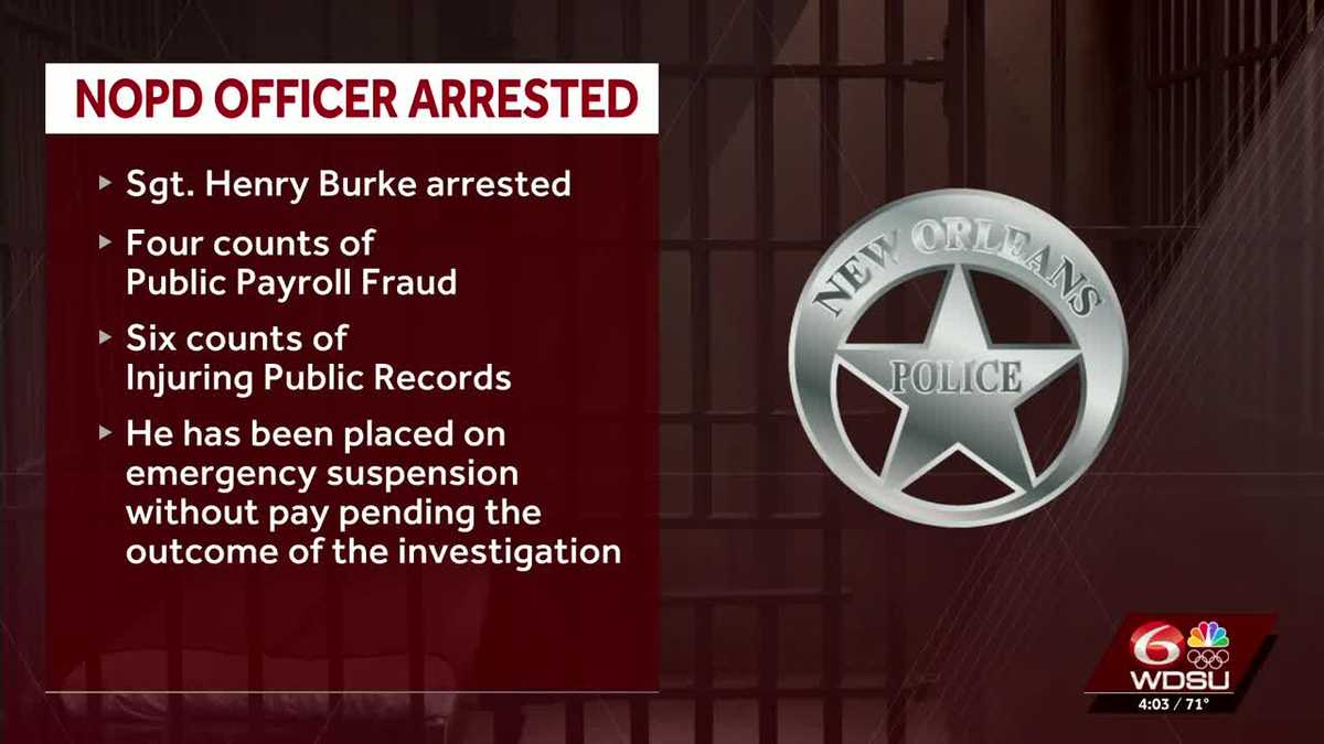 New Orleans Police Department officer accused of payroll fraud
