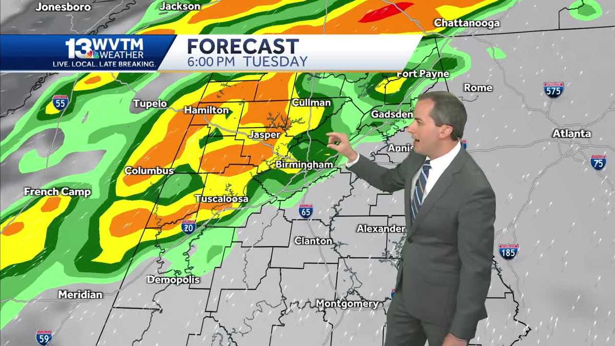 Impact weather Tuesday ahead of a big drop in temperature