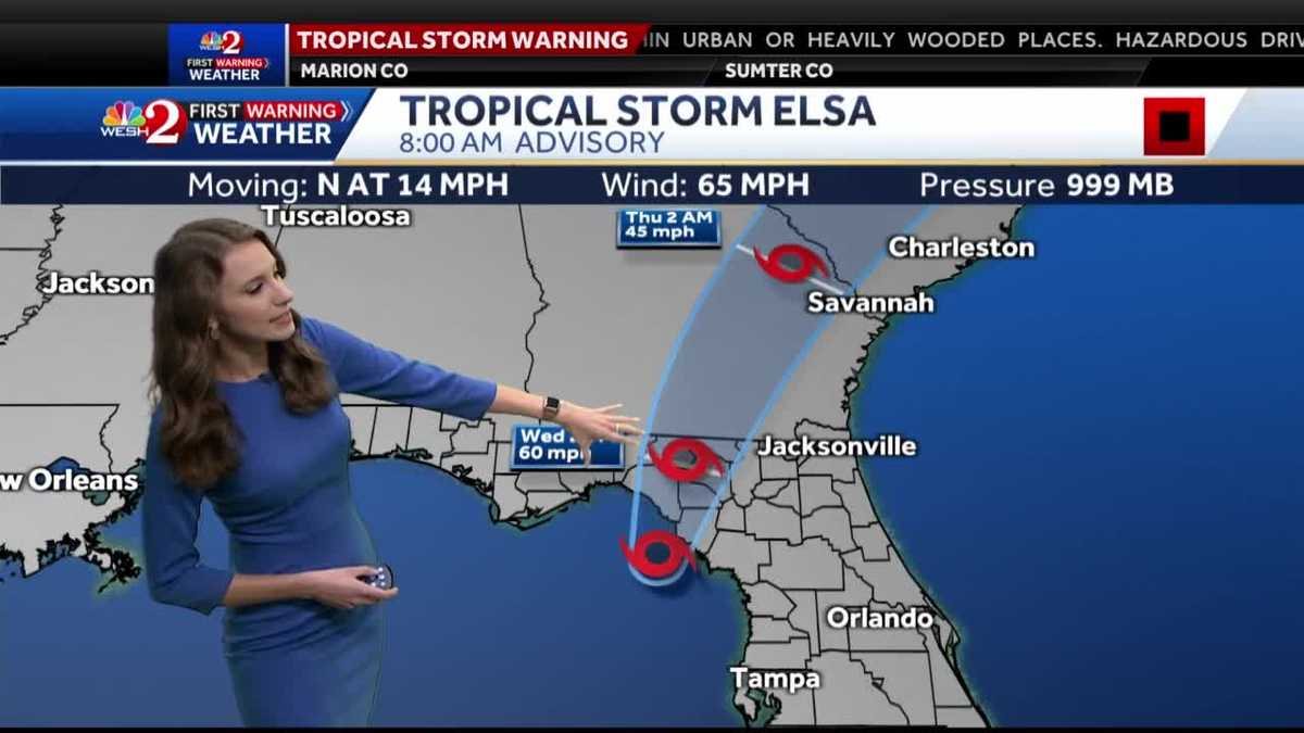 Elsa nears landfall near Florida's Big Bend