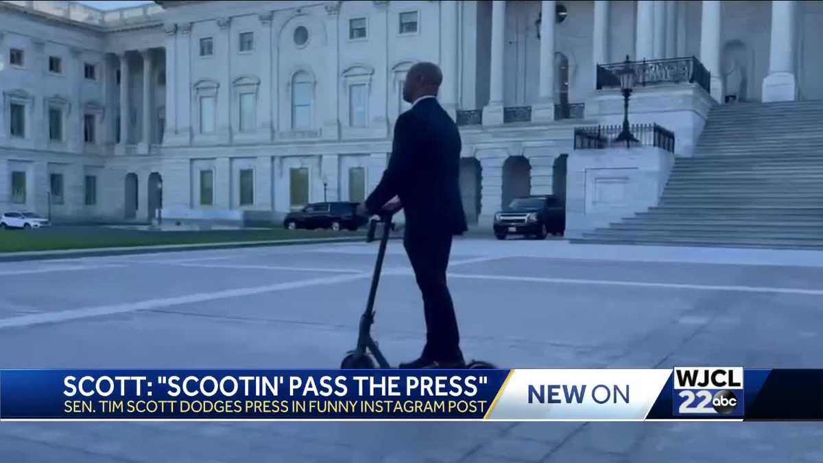 SC Sen. Tim Scott 'scootin' past the press' on Capitol Hill