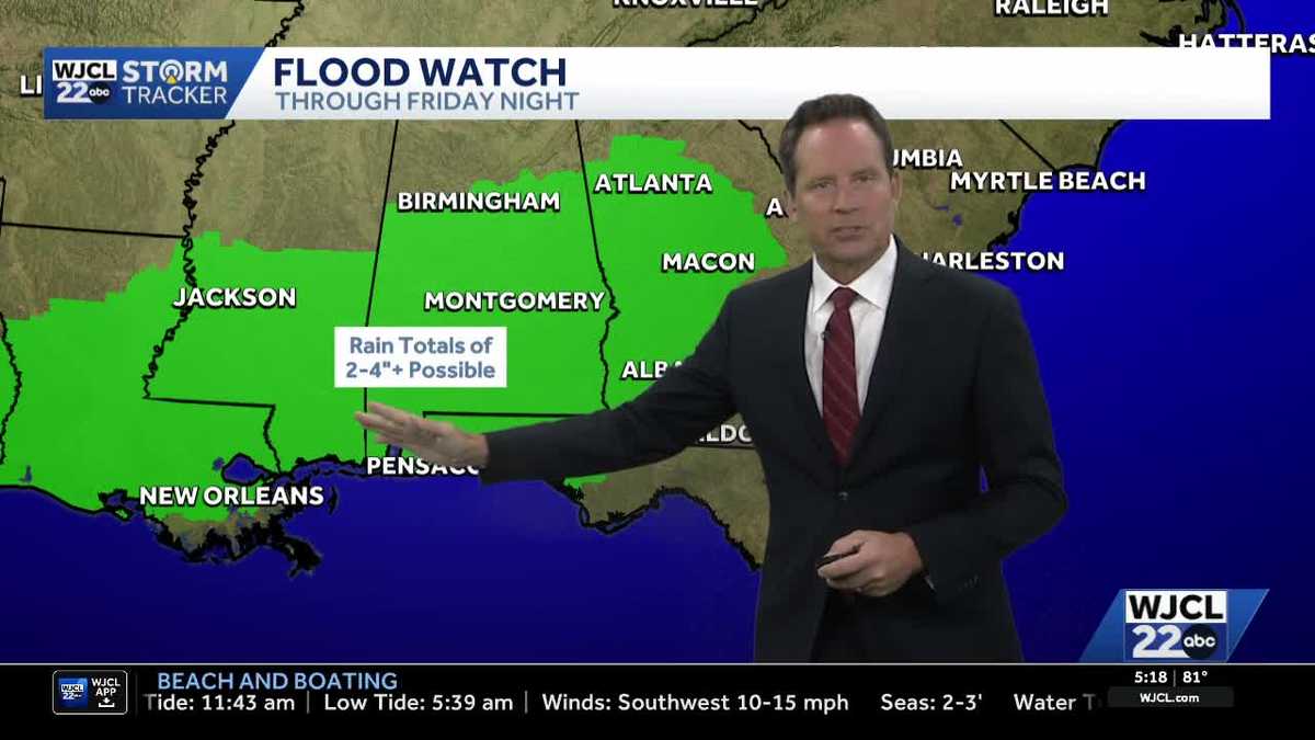 Remnants of Arthur to push rain across the Southeast...the updated timing in the Savannah area