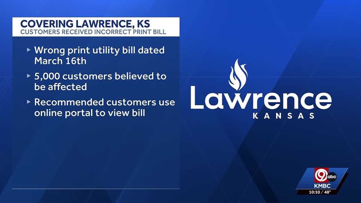 Lawrence says about 5,000 customers received incorrect utility bills in ...