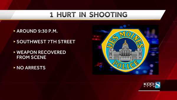 1 hurt in shooting in des moines