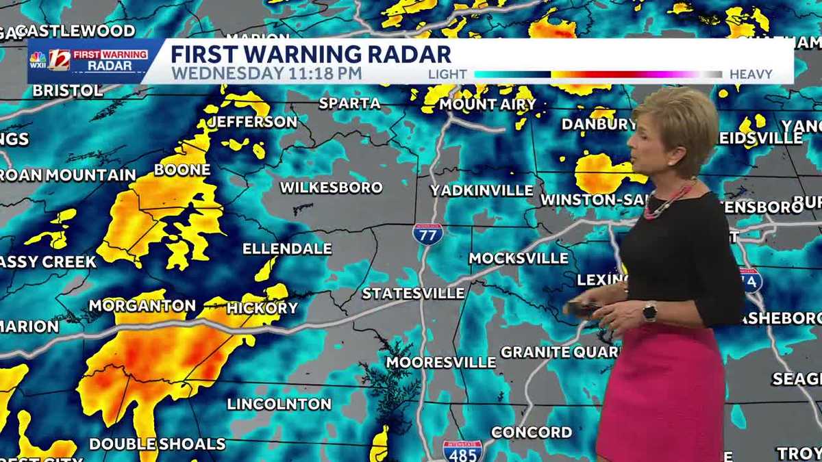 Rain tapers off overnight, drying out Thursday in North Carolina
