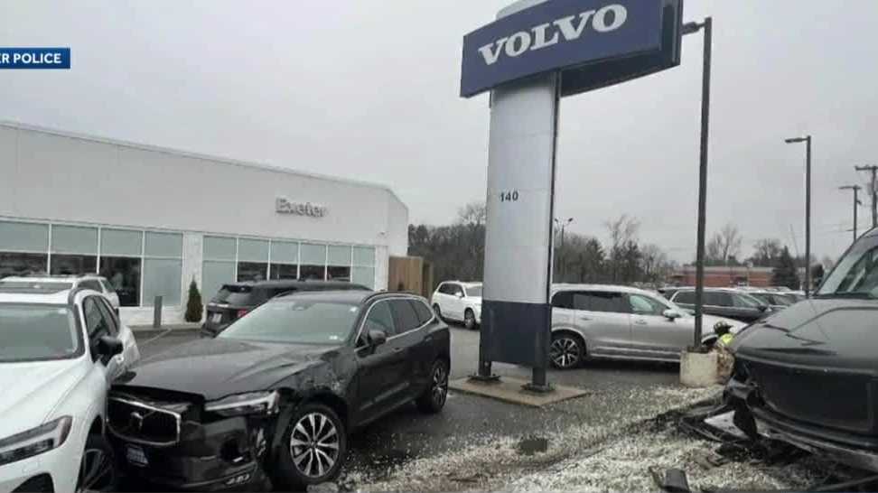 Exeter, New Hampshire dealership crash 5 cars damaged