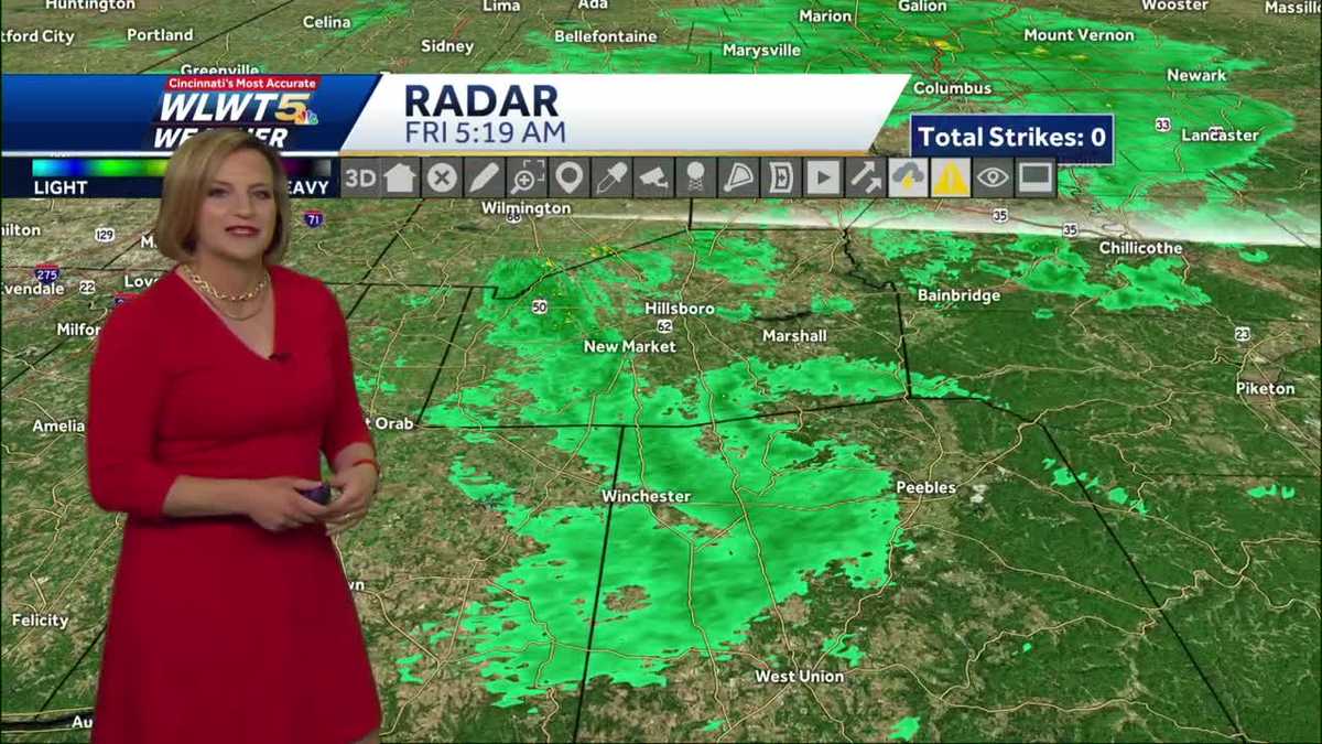 Lingering Showers Early
