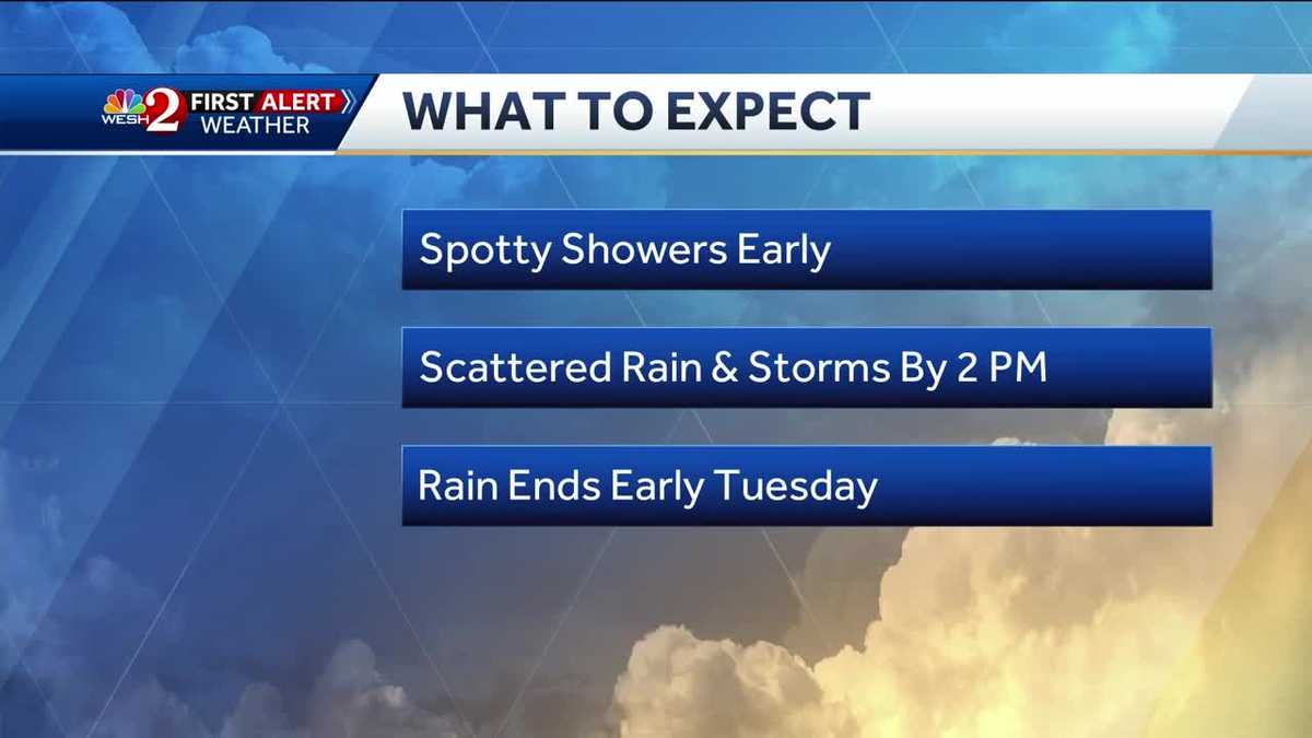 Scattered storms possible Monday afternoon