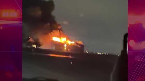 Video shows large structure fire on NE 72nd Street in Bondurant