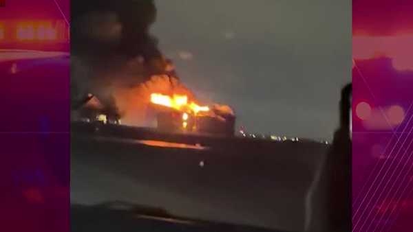 Video shows large structure fire on NE 72nd Street in Bondurant