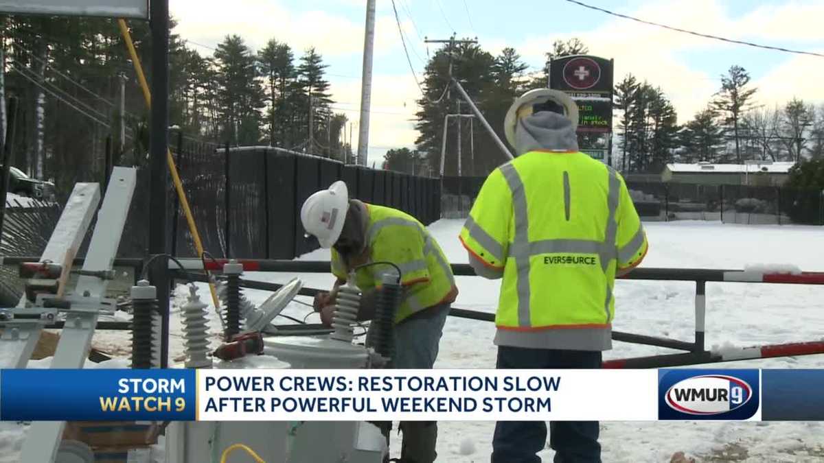 NH power outage restoration efforts to continue into Tuesday