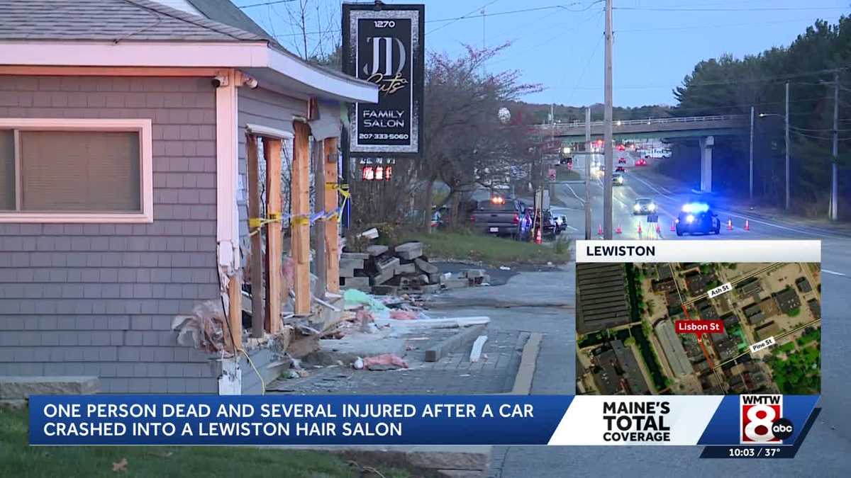1 dead, several injured after car crashes into Lewiston hair salon - WMTW