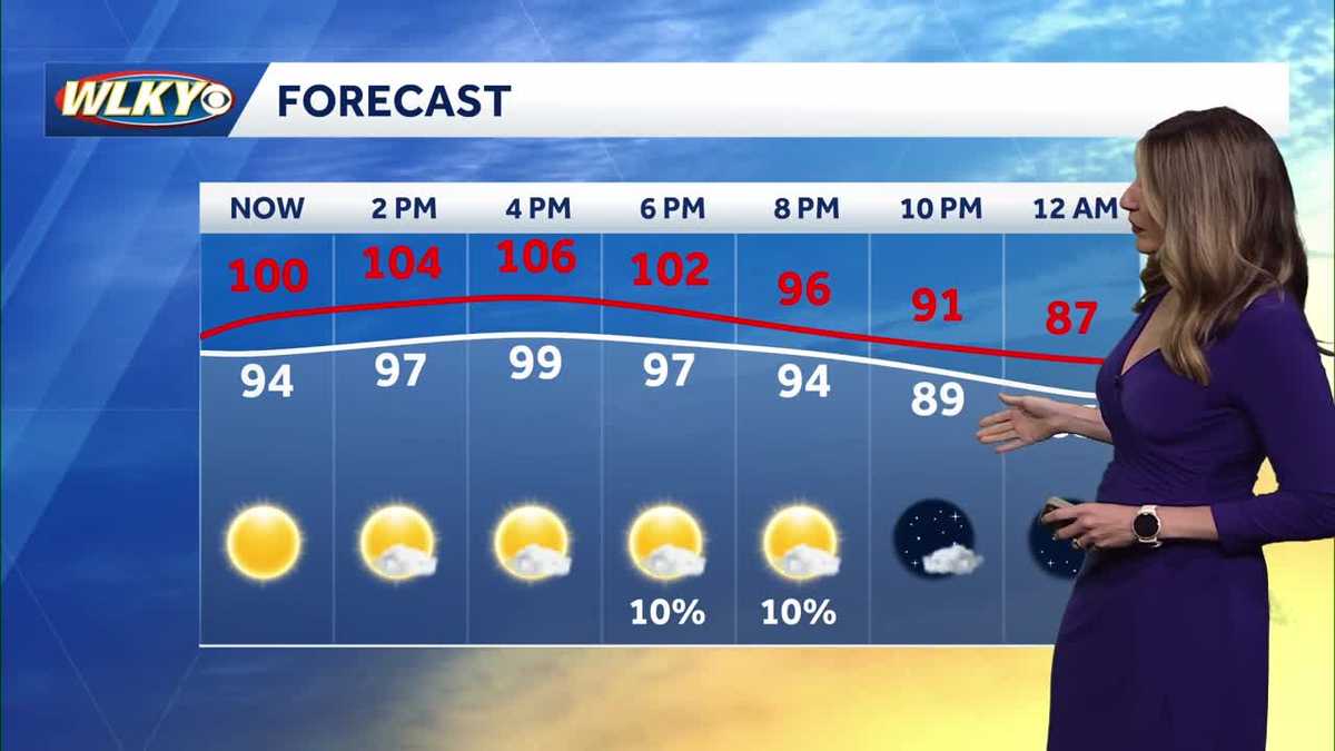 Another scorcher, slight chance for a shower