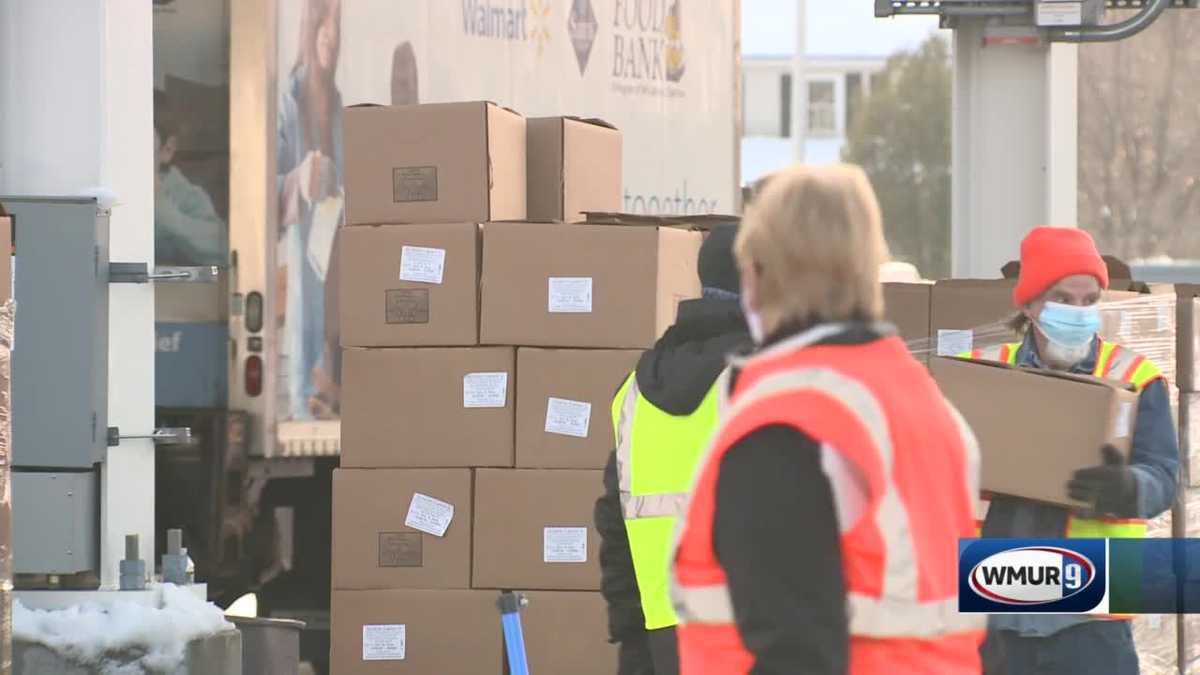 Hundreds line up for food Friday in Manchester, NH, through mobile food