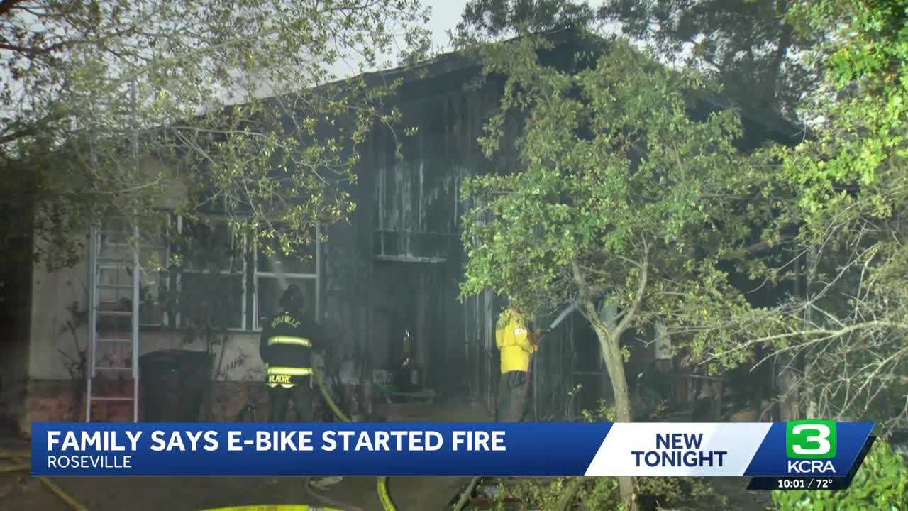 Roseville family escapes house fire, says e-bike was charging in garage