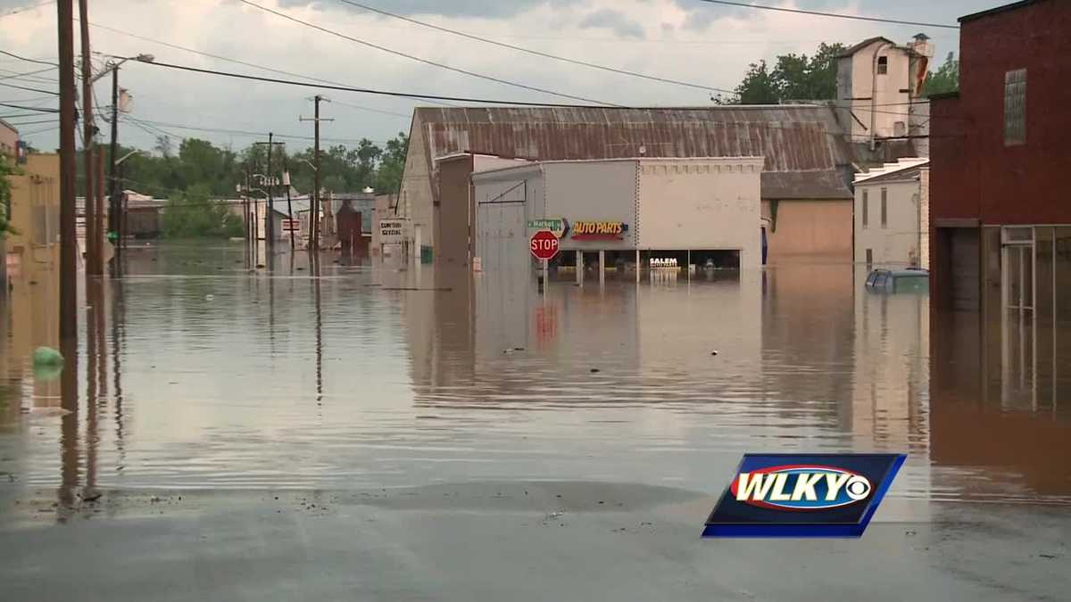 Salem Indiana Under Water After Rain Causes Flooding 8507