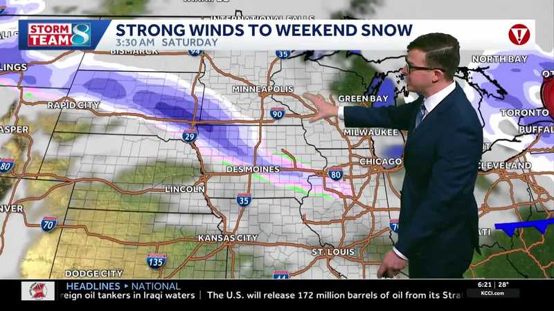 Iowa weather: Powerful winds move today and overnight with snow chances this weekend