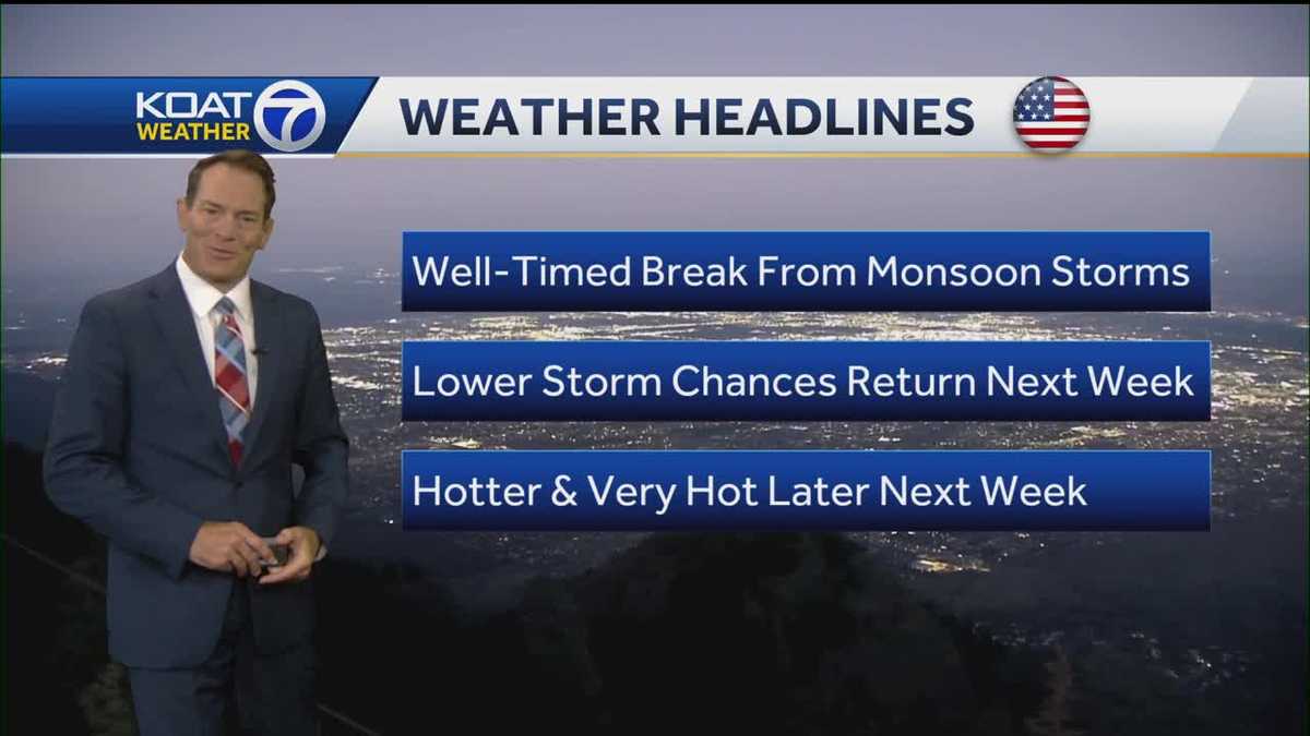 Well-timed break from the monsoon storms today with hotter afternoon temperatures