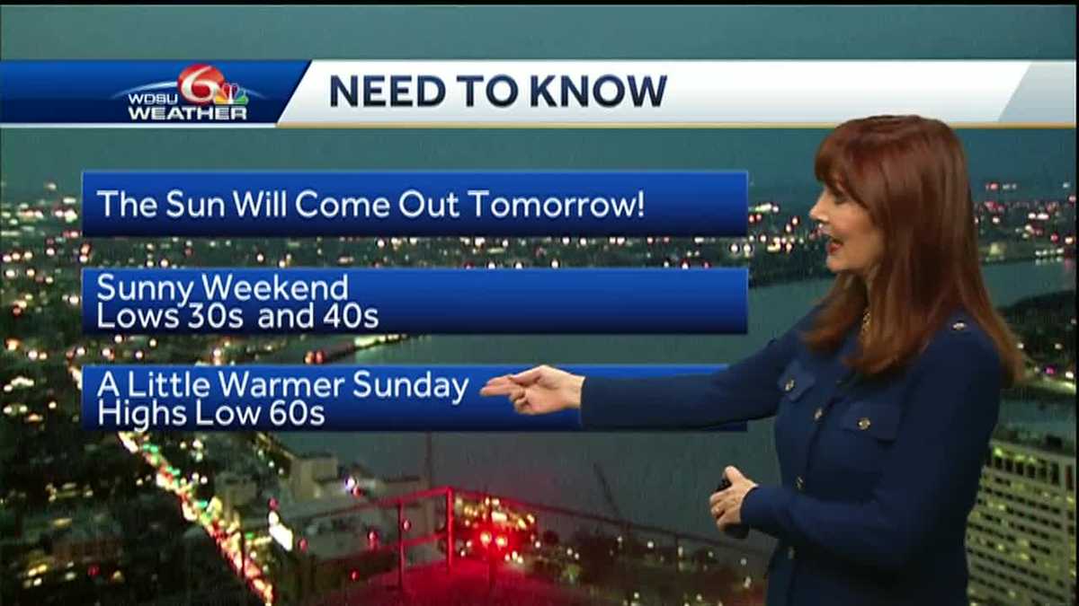 Rain moves out tonight