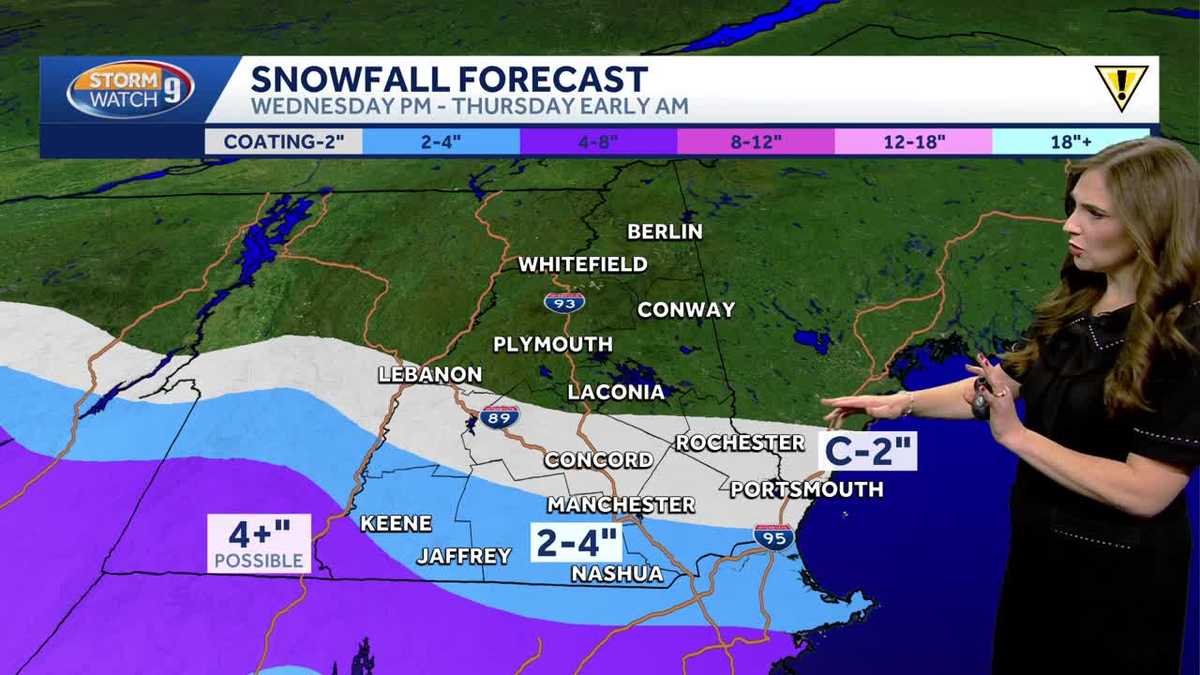Video: Snow for some on Wednesday in New Hampshire