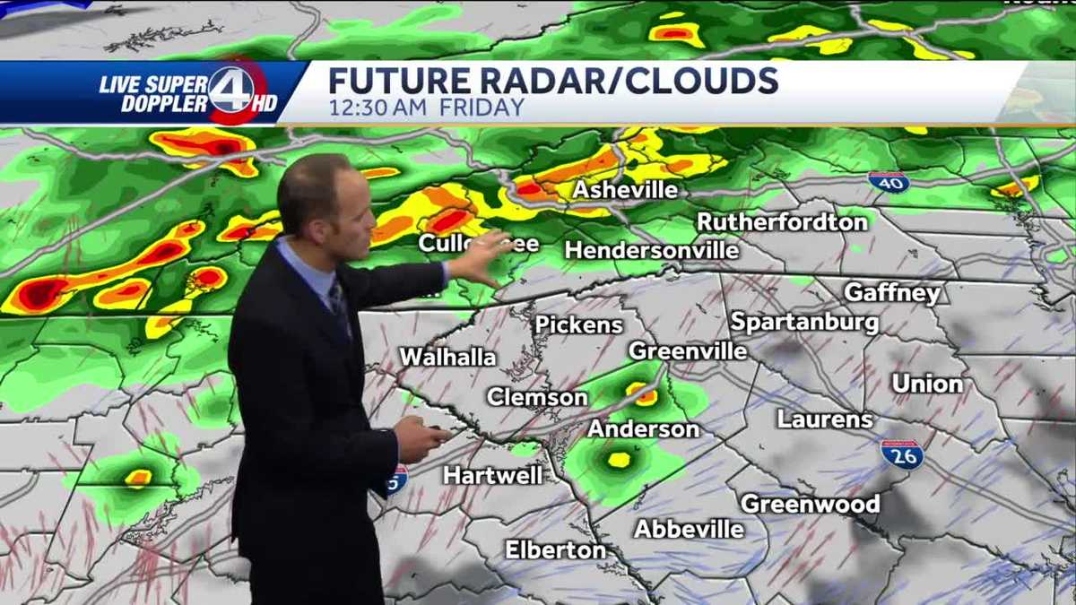 Greenville Rain chances increase tonight, through Friday