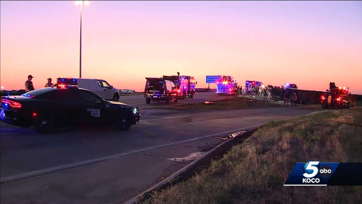 Semitrailer driver dies after rollover crash on I-44 in OKC - KOCO
