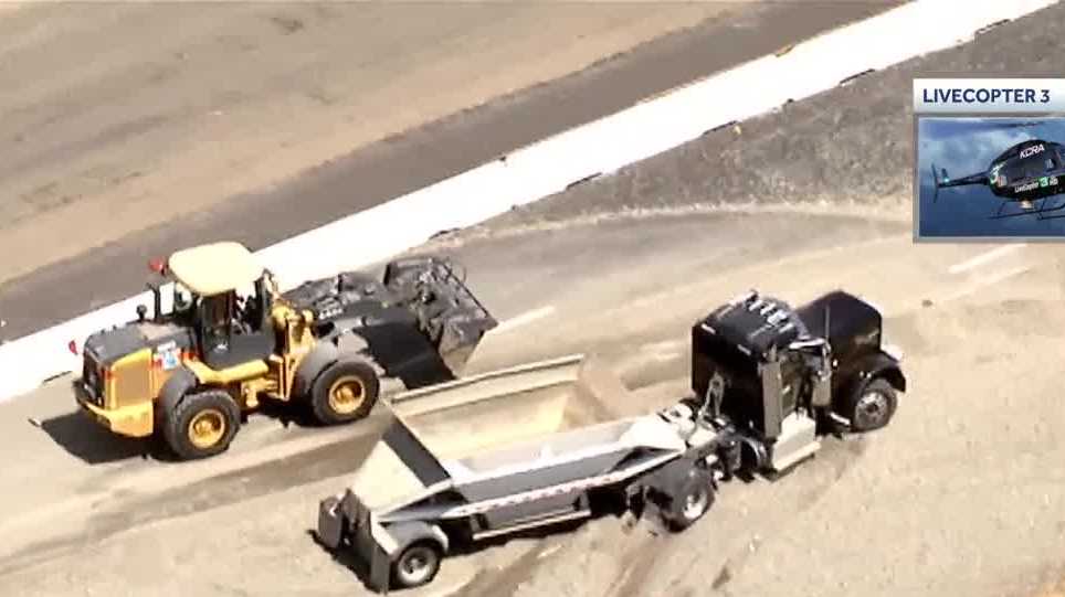 I-80 reopens after big rig overturns on in Yolo County and spills ...
