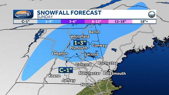 New Hampshire forecast: Light snow Sunday, more possible Tuesday - Vimarsana News