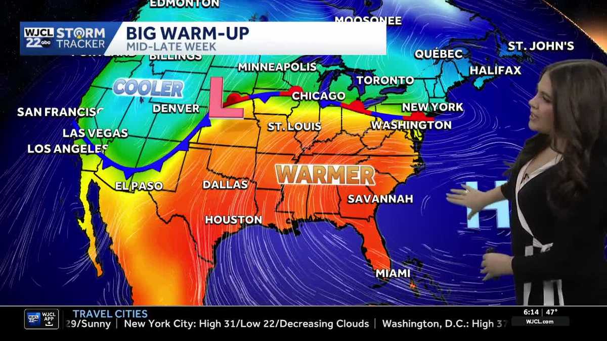 A cool start to Monday ahead of a big warm up this week